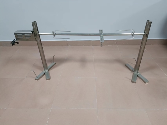 46*26cm 201ss बीबीक्यू स्पिट रोस्टर रोटिसरी स्पिट रोस्ट ग्रिल फोर्क्स के साथ