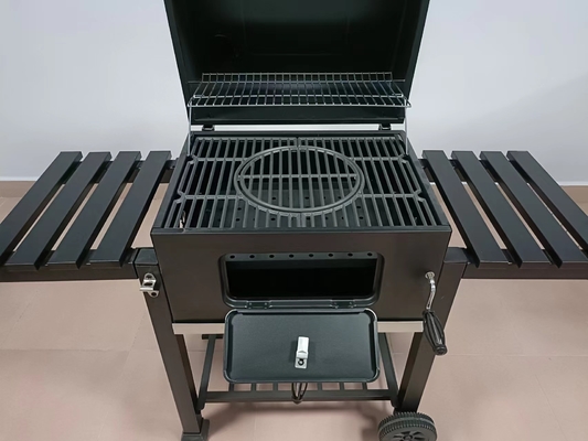 40 किलो वजन चारकोल BBQ ग्रिल पहियों के साथ 23.7 इंच पोर्टेबल कैम्पिंग ग्रिल