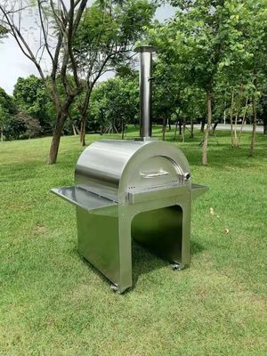 4 पहियों स्टेनलेस स्टील लकड़ी निकाल दिया पिज्जा ओवन ब्रश आउटडोर स्टेनलेस पिज्जा ओवन